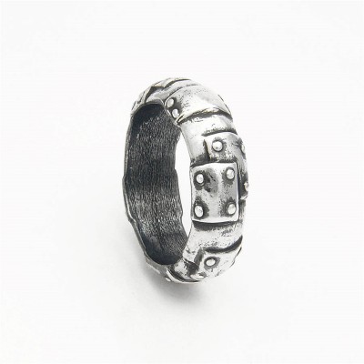 Steampunk Sterling Silver Wedding Band - Name My Jewelry ™