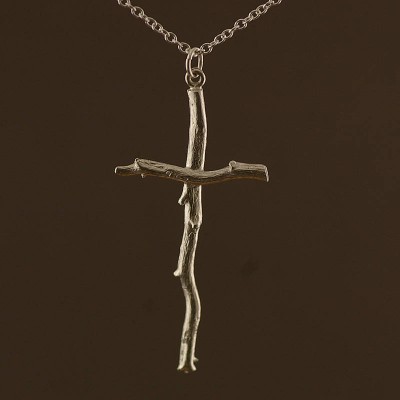 Silver Rose Root Cross Necklace - Name My Jewelry ™