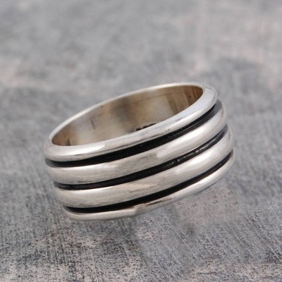 Mens Sterling Silver Spinning Ring - Name My Jewelry ™