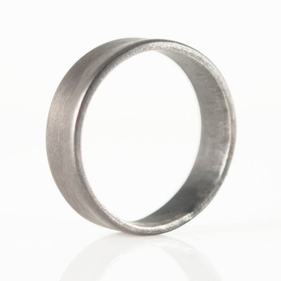 Sterling Silver Oxidized Flat Wedding Band Ring - Name My Jewelry ™