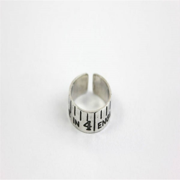 Etched Silver Vintage Style Tape Measure Ring - Name My Jewelry ™