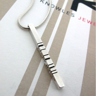 Thin Silver Barcode Pendant - Name My Jewelry ™