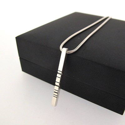 Thin Silver Barcode Pendant - Name My Jewelry ™