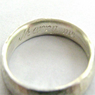 Thin Sterling Silver Hammered Ring - Name My Jewelry ™