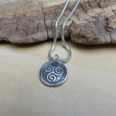 Triskelion Mens Silver Necklace - Name My Jewelry ™