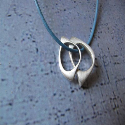 U And Me2 Infinity Silver Pendants On Leather - Name My Jewelry ™