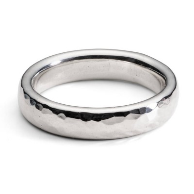 Unisex Hammered Sterling Silver Ring - Name My Jewelry ™