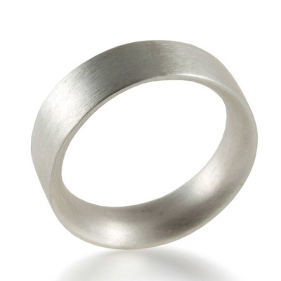 Mens Sterling Silver Wedding Ring Comfort Fit Matt - Name My Jewelry ™
