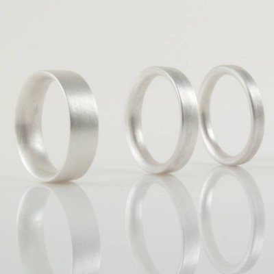 Mens Sterling Silver Wedding Ring Comfort Fit Matt - Name My Jewelry ™