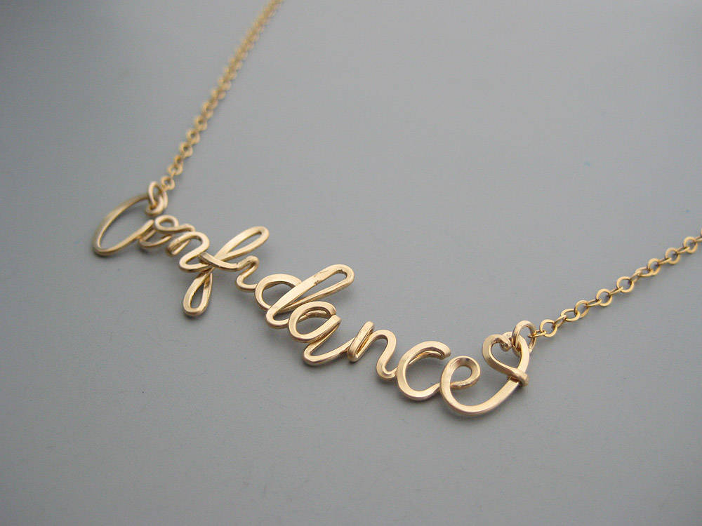 Calligraphy Necklace with A Tiny Heart - personalized cursive name with delicate gold filled chain, mom jewelry