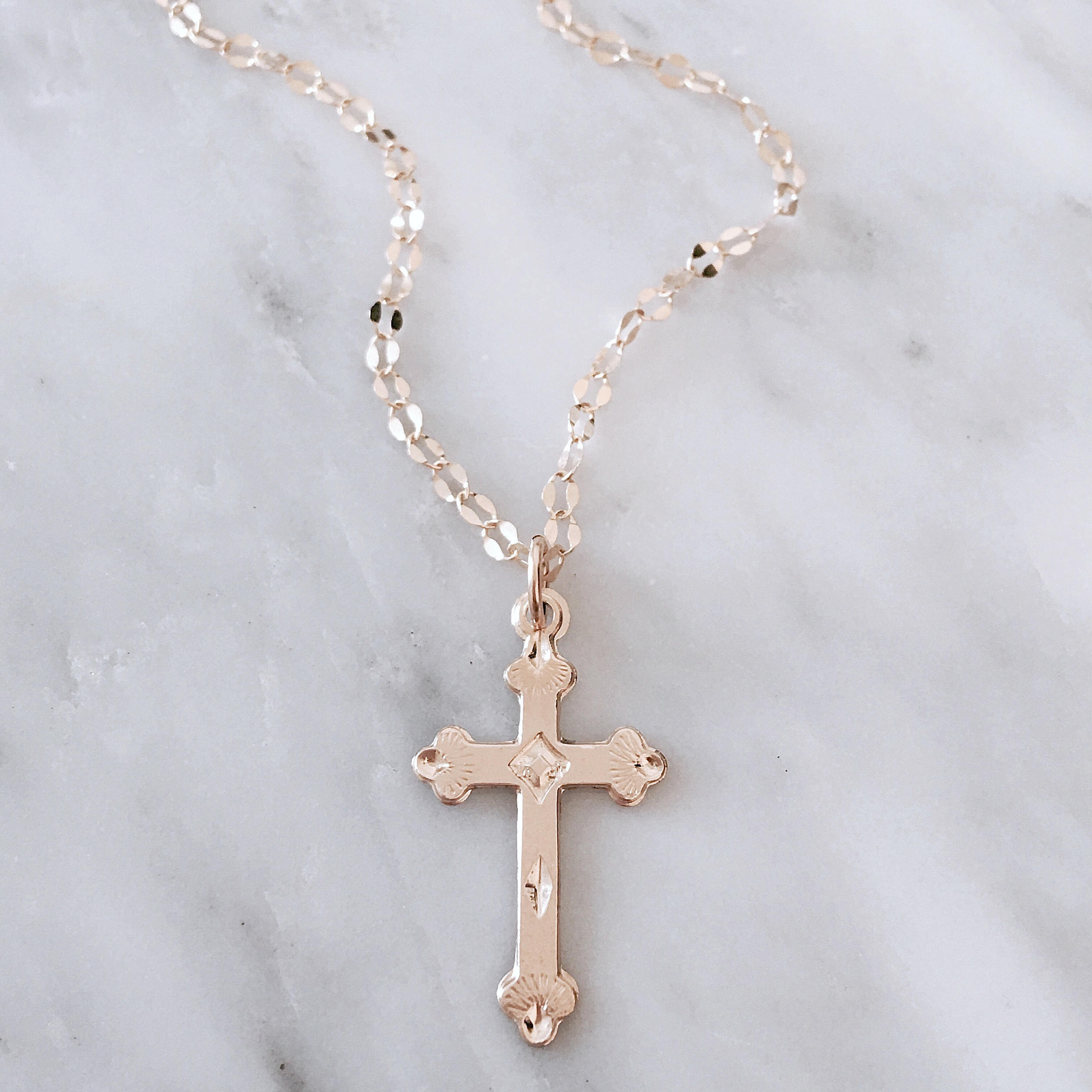 Cross necklace, Dainty gold necklace, simple necklace, 14k GF necklace, Religious necklace,  Gold jewelry
