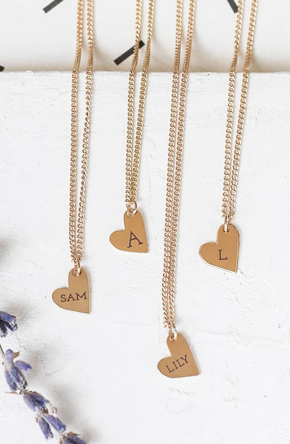 Custom Engraved Heart Necklace, Personalized Engraving Heart Necklace, Name Necklace, Initial Necklace, Gold Heart Charm