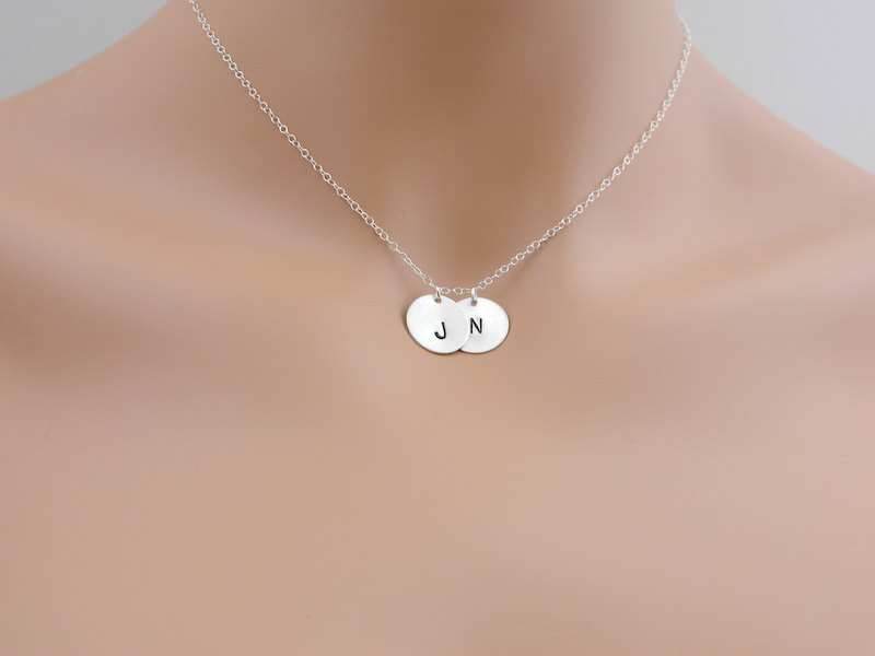 Custom FIVE Monogram Necklace, Initials Charm Necklace, SILVER, Initial Jewelry, Grandma Gift, Grandmother Necklace, Mother's Necklace