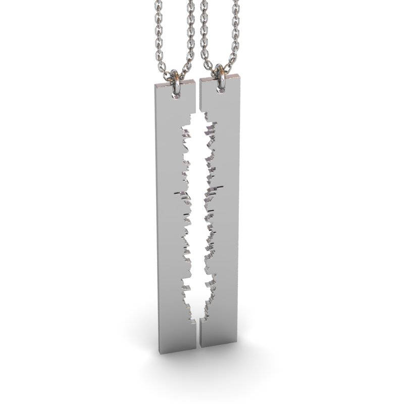 Custom Matching Couple Sound Necklaces, Waveform Necklace, Couple Necklace Set, Soundwave Jewelry, I Do Necklace, Christmas Gift