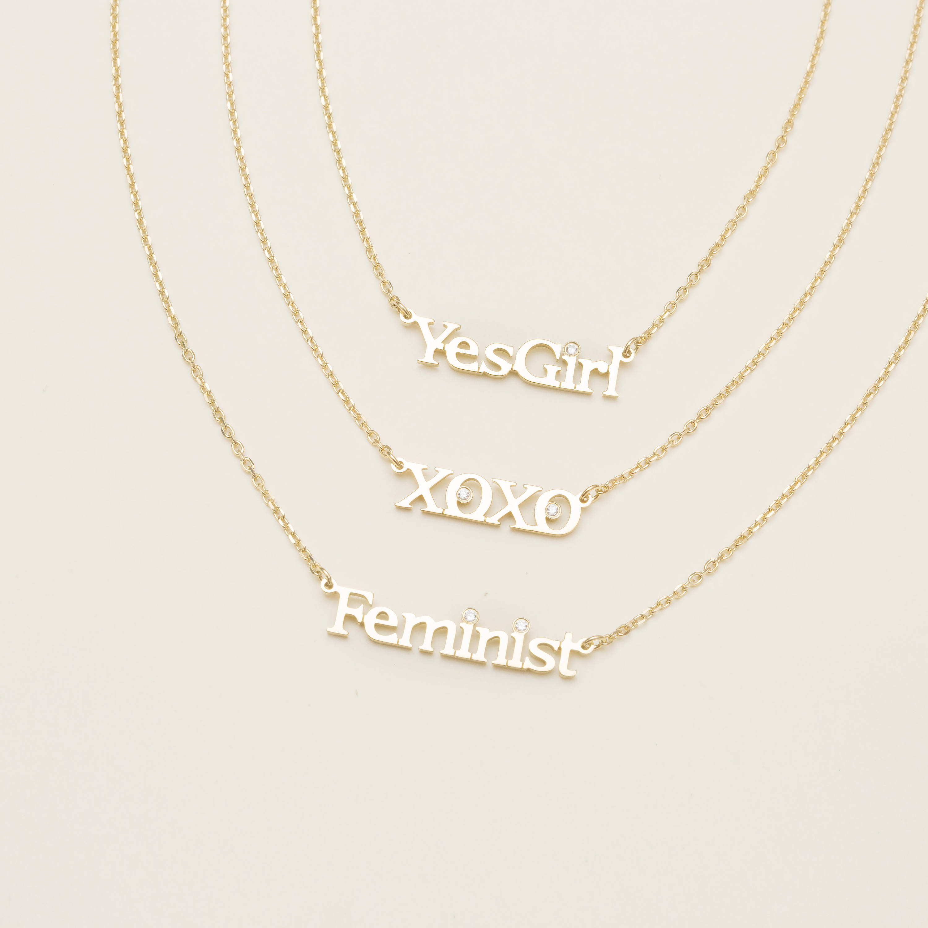 Custom Name Necklace with CZ stone - Personalized Name Necklace - Gold Name Necklace - Minimal Word Jewelry - Custom Word Necklace PN02SF111