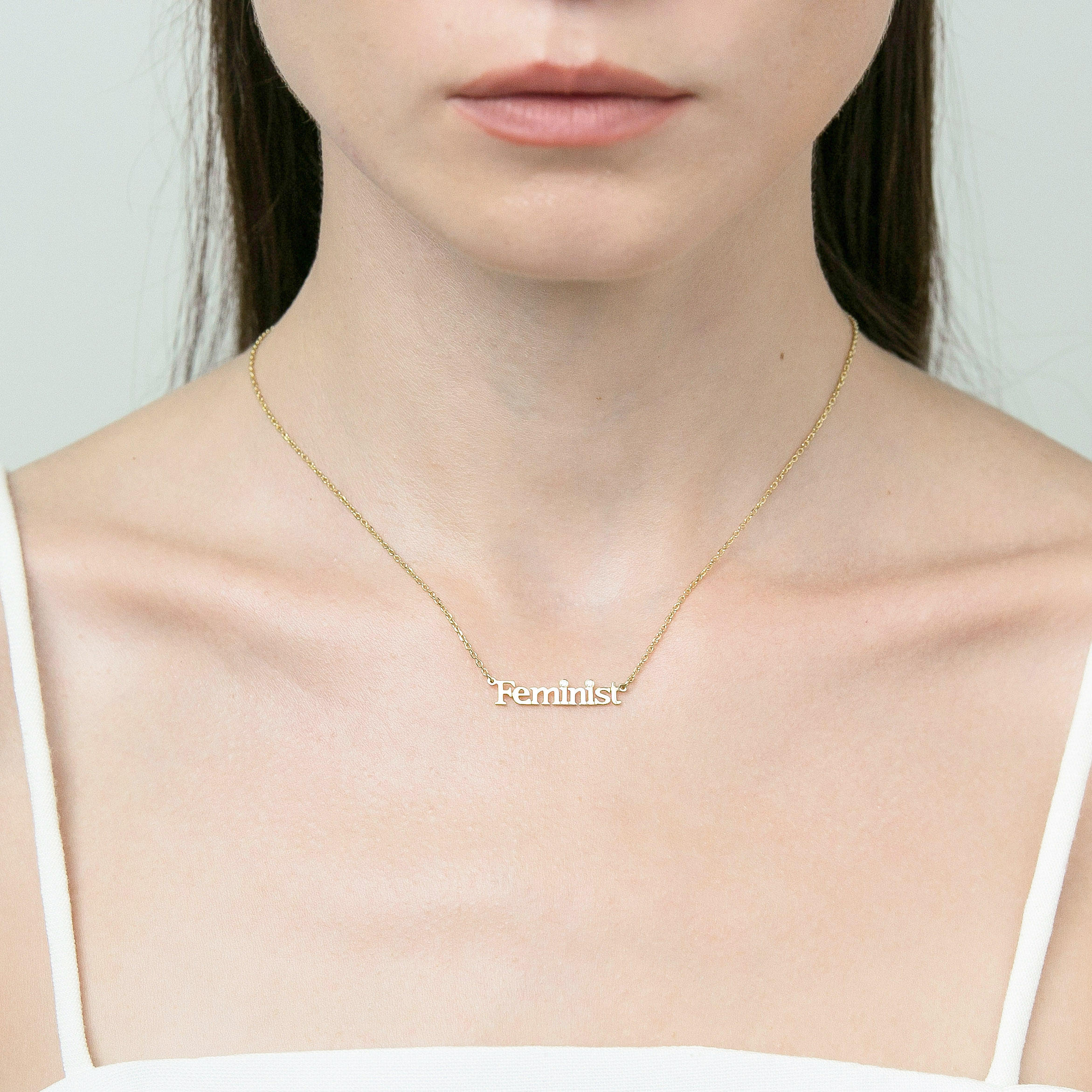 Custom Name Necklace with CZ stone - Personalized Name Necklace - Gold Name Necklace - Minimal Word Jewelry - Custom Word Necklace PN02SF111