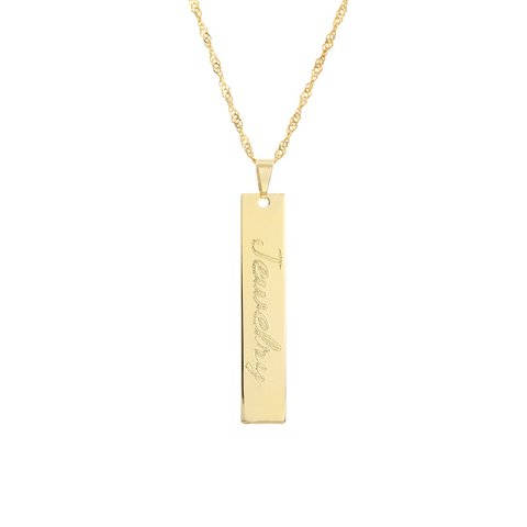 Gold Name Necklace - Personalized Necklace - Personalized Bar Necklace - Personalized Jewelry - Personalized Gift - Engraved Necklace