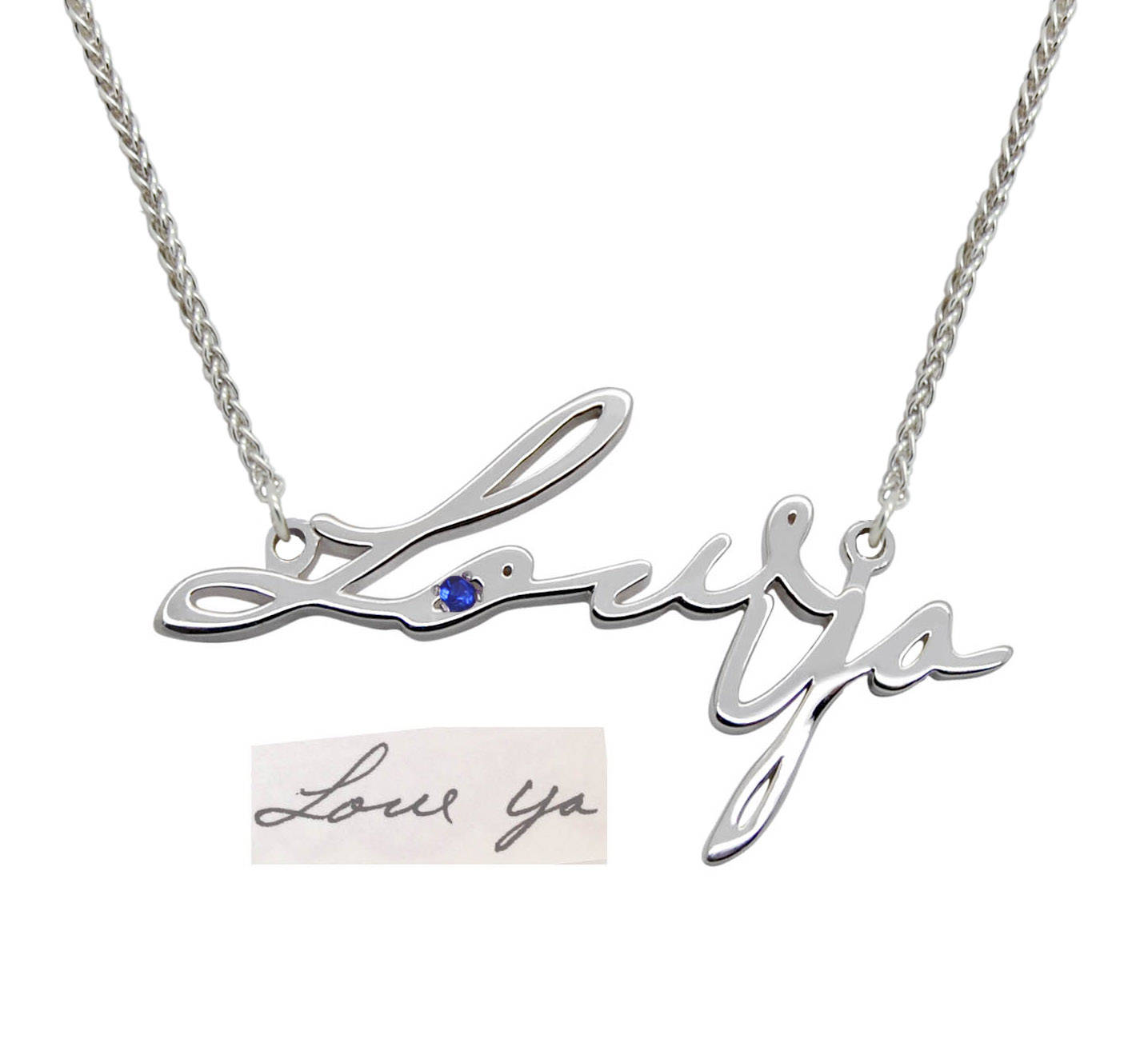 Handwriting Necklace, Cursive Necklace in Your Own Handwriting, Custom Name Necklace, Word Necklace, Love Necklace, Sterling Silver gift