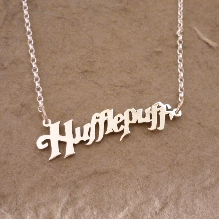 Hufflepuff Sterling silver name necklace