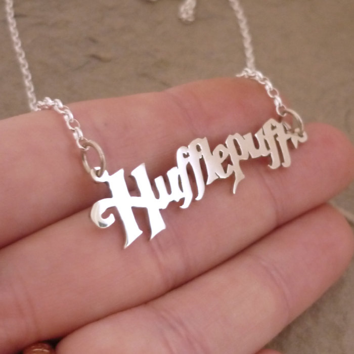 Hufflepuff Sterling silver name necklace