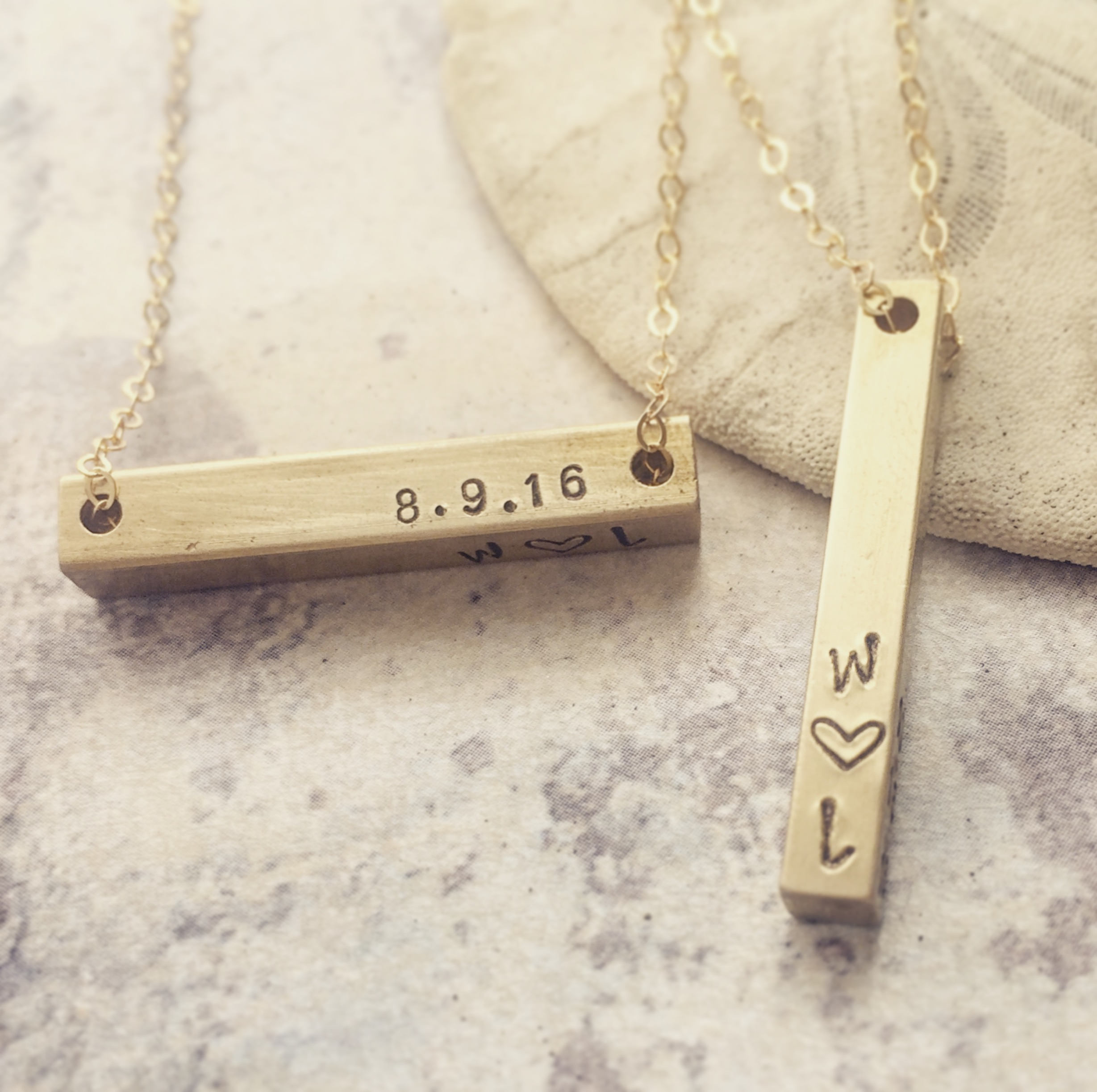 Love you to Moon and Back bar necklace, Personalized necklace, horizontal bar necklace, custom message bar, Personalized bar necklace
