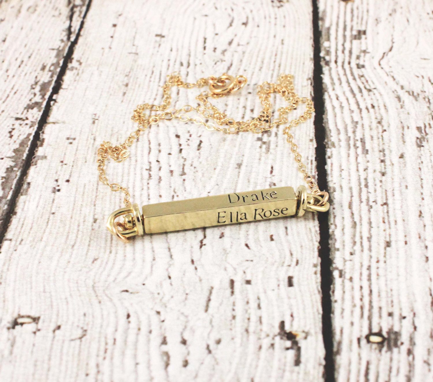 Mommy jewelry - Personalized gold swivel bar - Hand stamped - Gold bar - Mom jewelry - Mother's Necklace - Name necklace - Gift for Mom