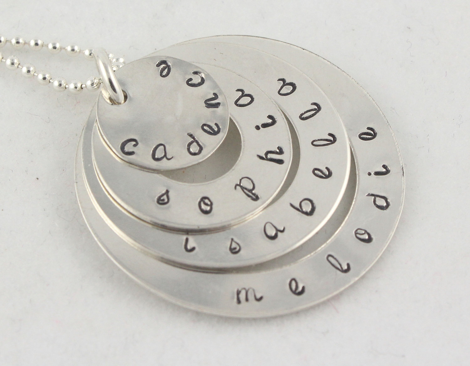 Mother's Day Gift - Sterling Silver Necklace - Hand Stamped - Personalized Custom Gift for Mom or Grandma - Name Necklace