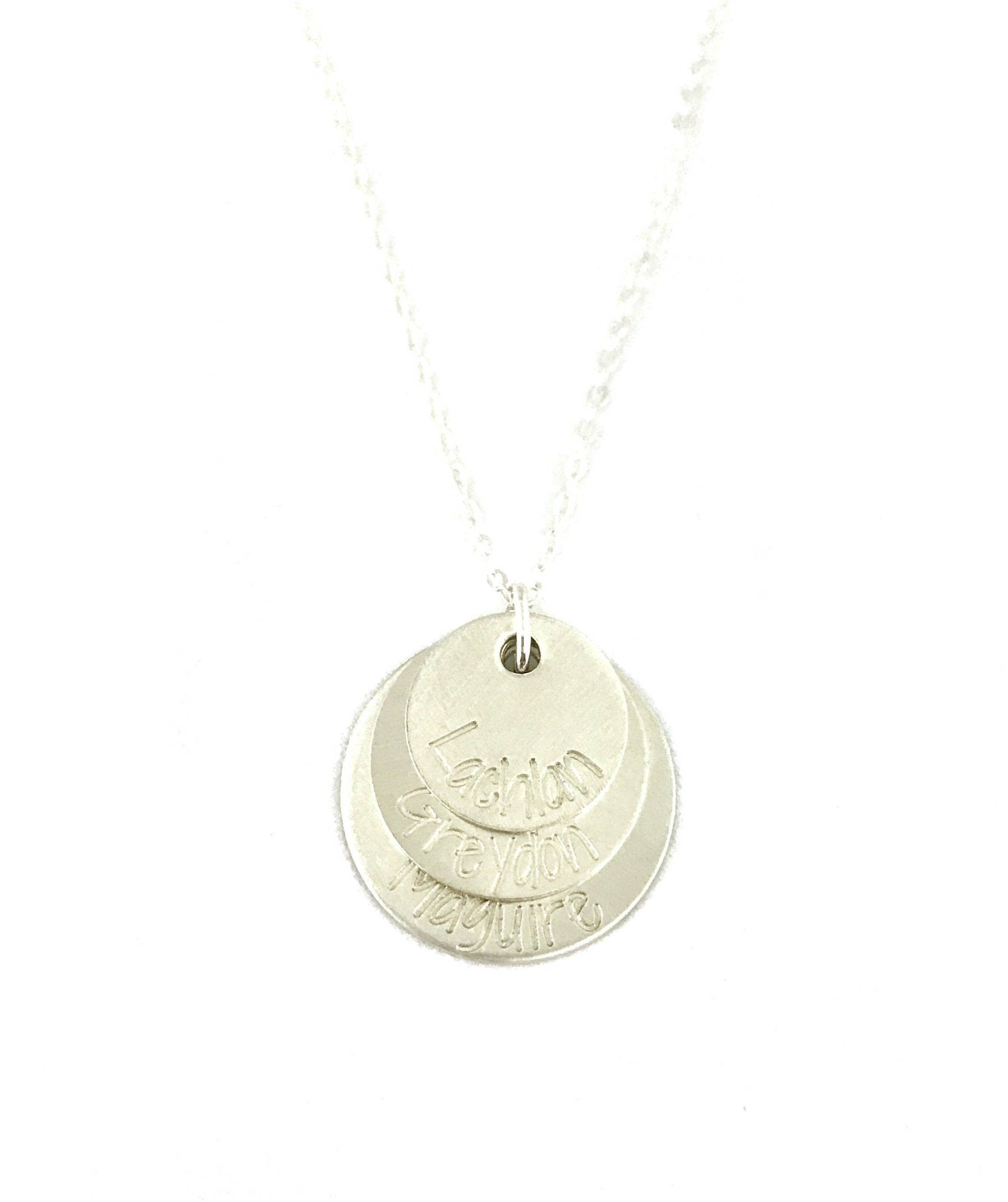 Mother's Necklace - Wedding Gift - Sterling Silver Stacked Layered Custom Personalized Keepsake Mommy Family - Personalized Engraved Jewelry