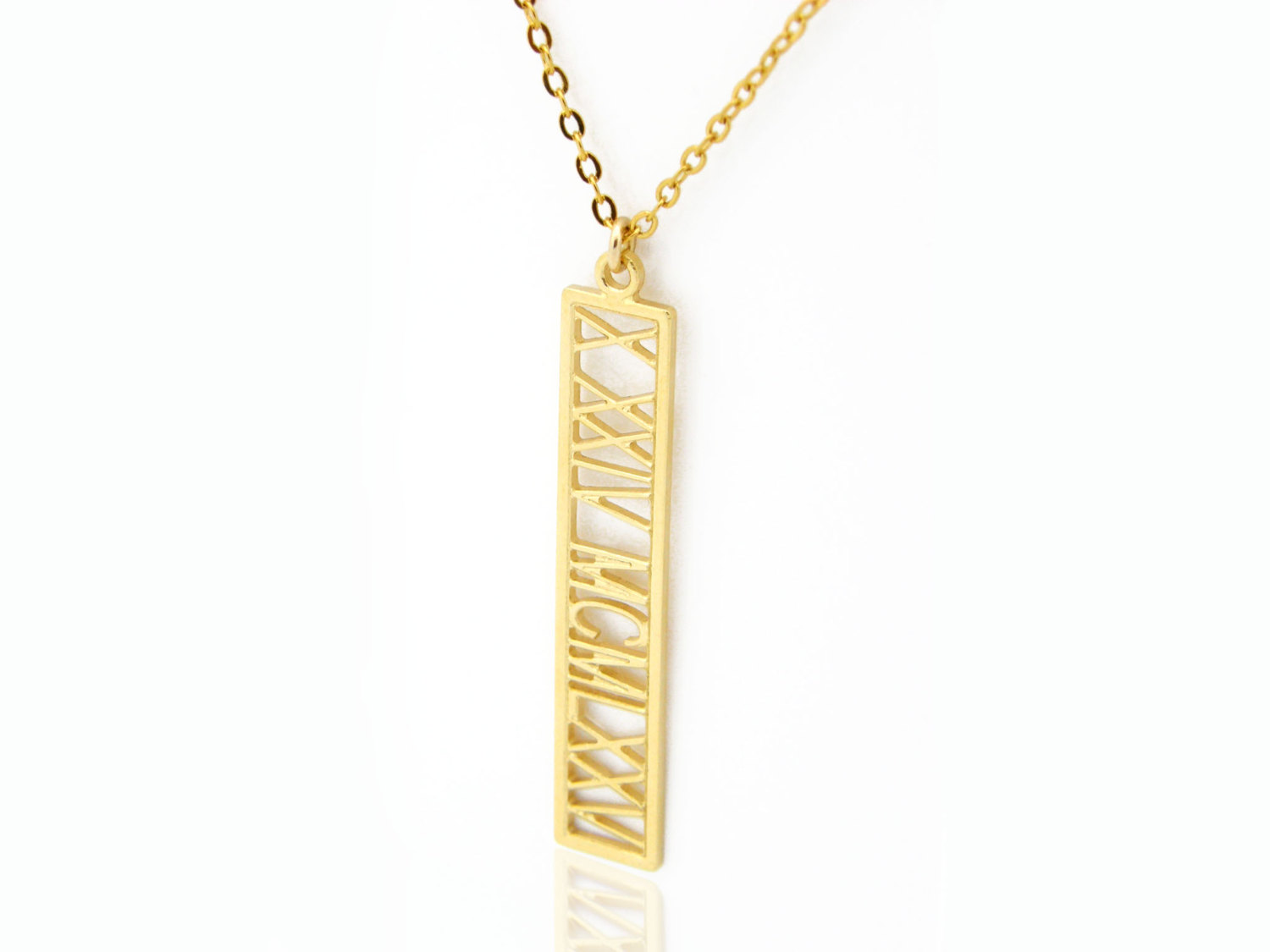 Personalise necklace Roman numeral necklace Personalized Roman numeral Name Necklace Gold Filled 14K bar necklace, gift ideas for her