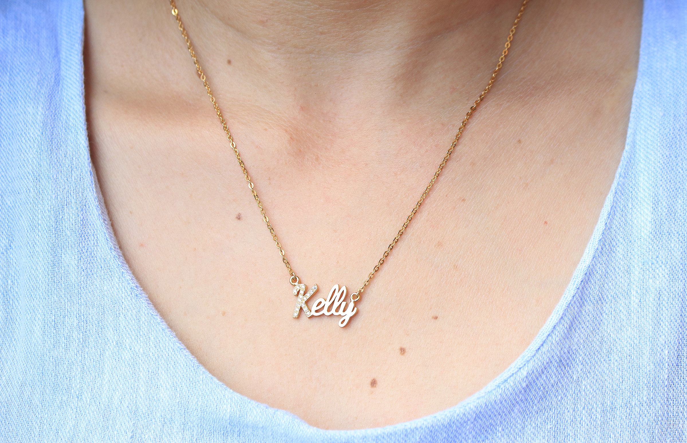 Personalized Name Necklace - Personalized Jewelry - Rose Gold Name Necklace - Custom Name Plate Necklace - Personalized Bridesmaids Gifts