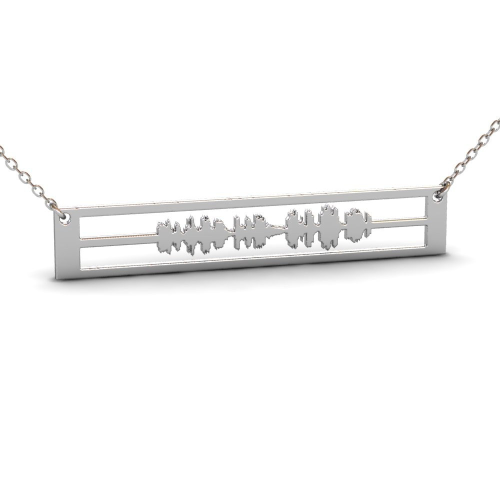Personalized Sound Wave Necklace, Silver Sound Necklace, I Do Necklace, Waveform Necklace, Custom Heartbeat Necklace, Soundwave Jewelry