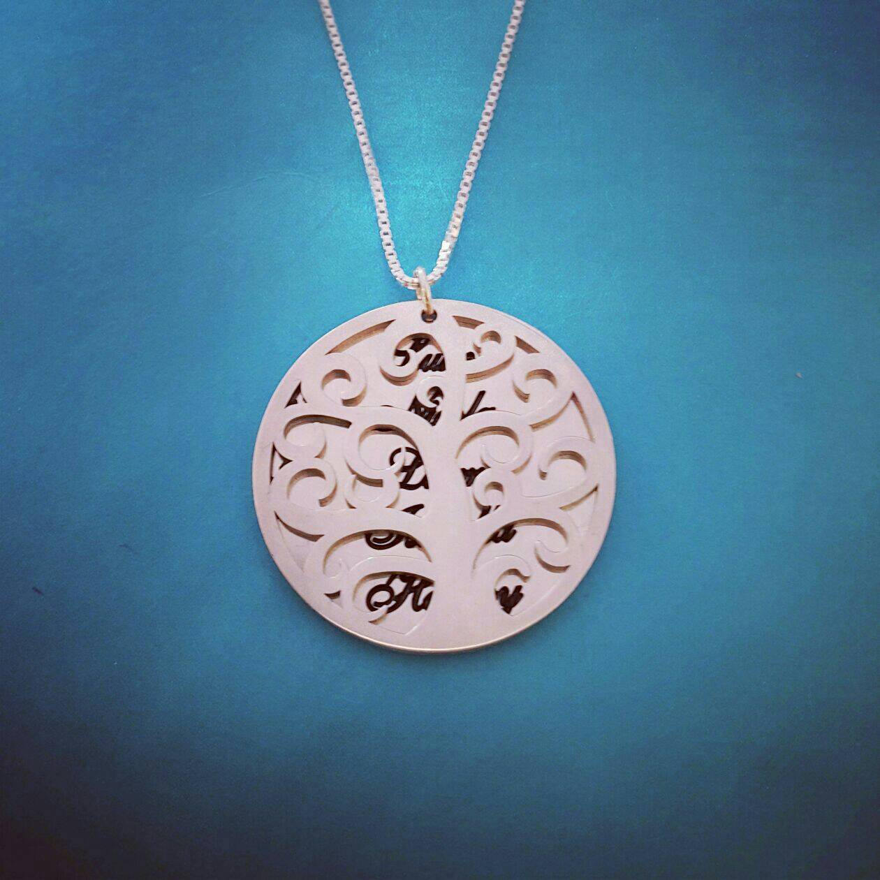 Tree of Life Necklace Personalized Message Necklace Family Tree Custom made Necklace Silver Name Necklace Mother Day Gift SALE!