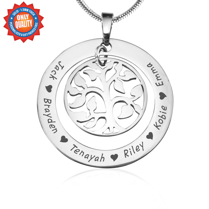 personalized My Family Tree Necklace - Sterling Silver - Name My Jewelry &trade;
