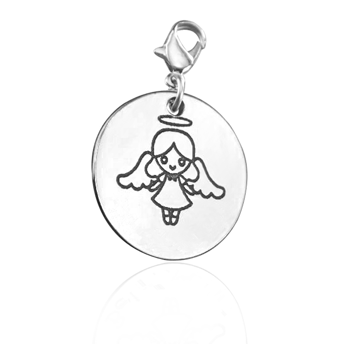 personalized Angel Charm Silver - Name My Jewelry &trade;