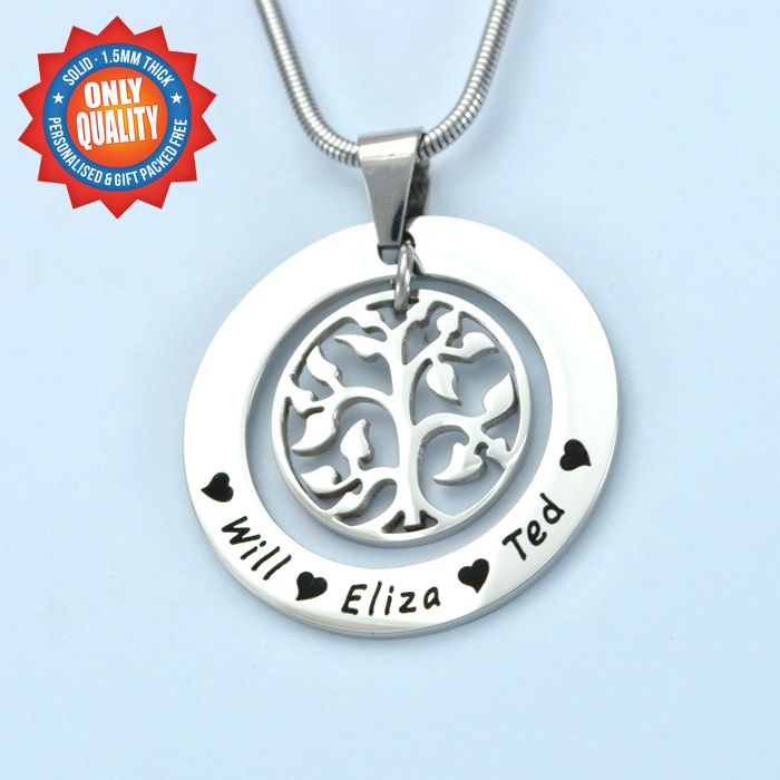 personalized My Family Tree Necklace - Sterling Silver - Name My Jewelry &trade;