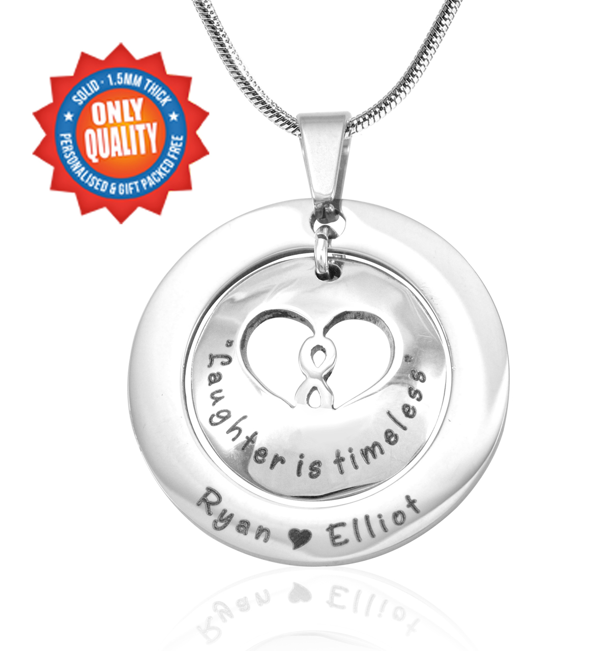 personalized Infinity Dome Necklace - Sterling Silver - Name My Jewelry &trade;
