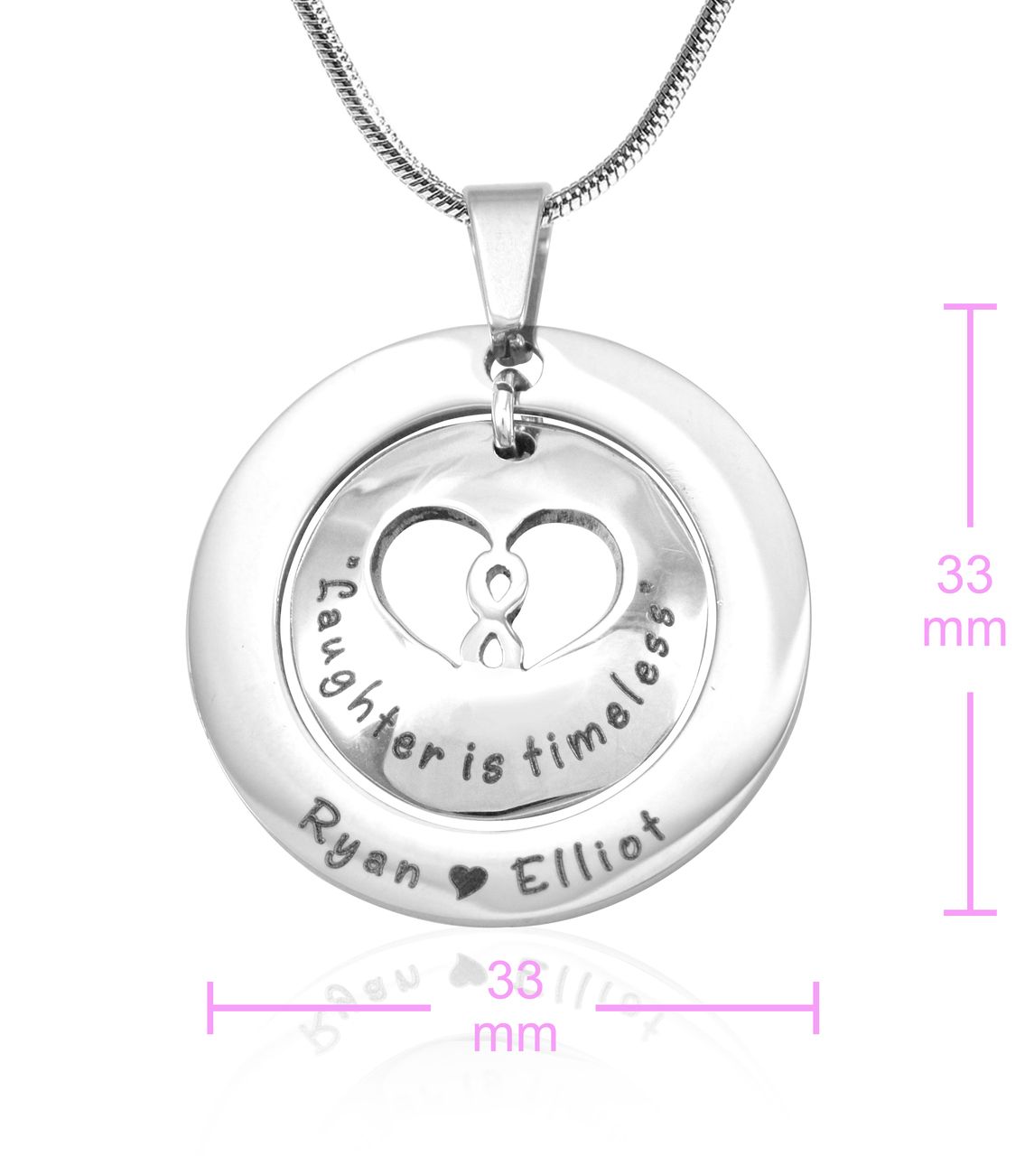 personalized Infinity Dome Necklace - Sterling Silver - Name My Jewelry &trade;