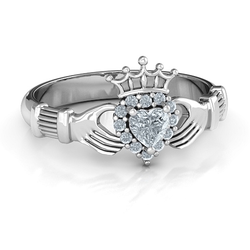 Claddagh with Halo Ring - Name My Jewelry &trade;