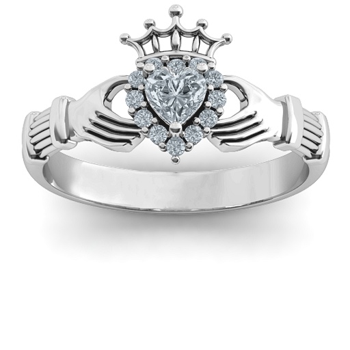 Claddagh with Halo Ring - Name My Jewelry &trade;