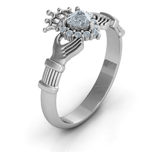 Claddagh with Halo Ring - Name My Jewelry &trade;