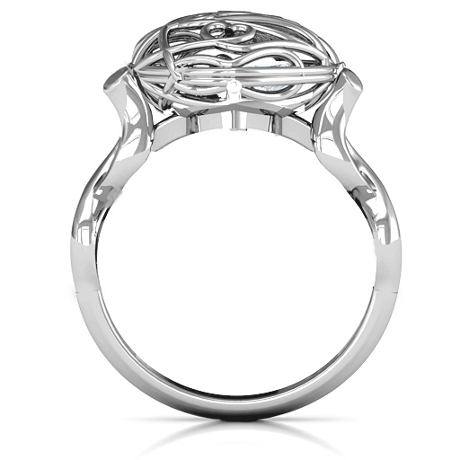Encased in Love Caged Hearts Ring with Infinity Band - Name My Jewelry &trade;