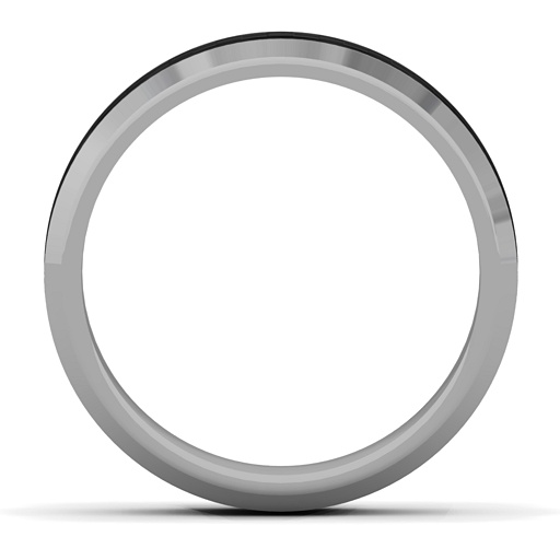 Men's Black Carbon Fiber Inlay Polished Tungsten Ring - Name My Jewelry &trade;