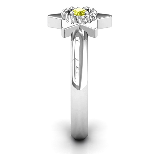 Star of David with Stone and Roping Ring  - Name My Jewelry &trade;