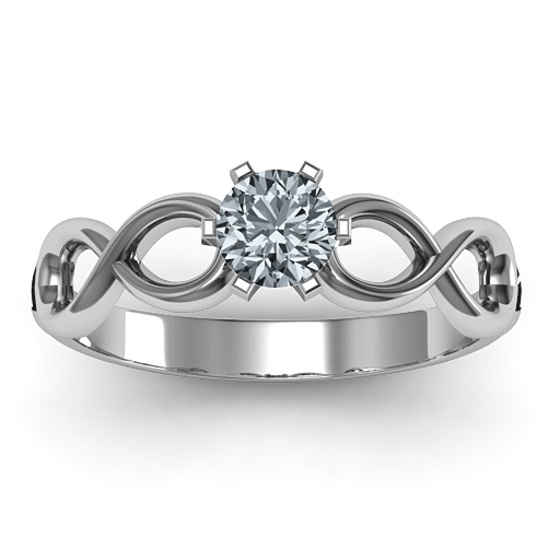 Sterling Silver Solitaire Infinity Ring - Name My Jewelry &trade;