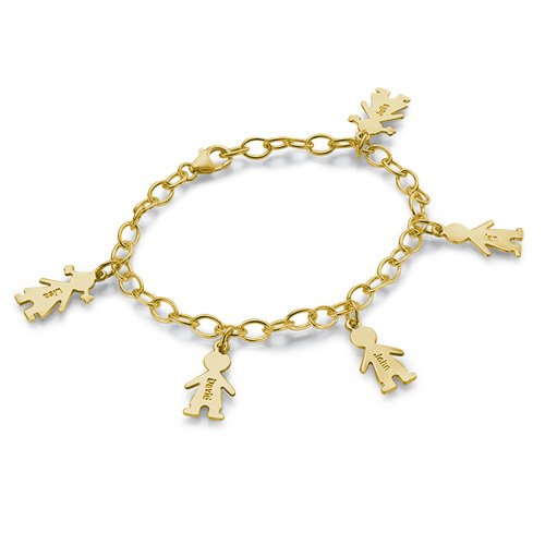 18ct Gold Plated Silver Engraved Kids Bracelet - Name My Jewelry &trade;