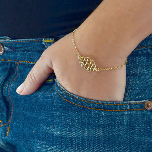 18ct Gold Plated Silver Monogram Bracelet/Anklet - Name My Jewelry &trade;