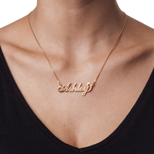 18ct Rose Gold Plated Silver Name Necklace - Name My Jewelry &trade;