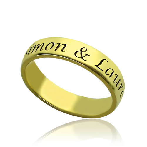 Engraved Promise Name Ring 18ct Gold Plated - Name My Jewelry &trade;