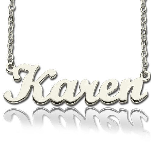 personalized Script Name Necklace Sterling Silver - Name My Jewelry &trade;