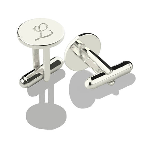Cool Initial Cuff links Sterling Silver - Name My Jewelry &trade;